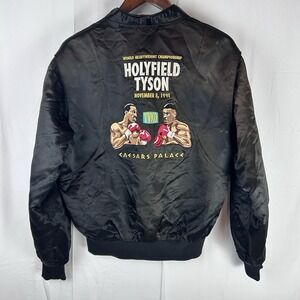 VINTAGE Tyson Vs Holyfield Boxing Jacket Medium‎ 1991 Heavyweight Birdie Satin